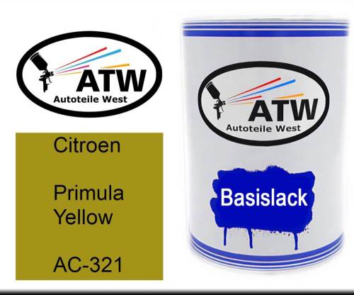 Citroen, Primula Yellow, AC-321: 500ml Lackdose, von ATW Autoteile West.